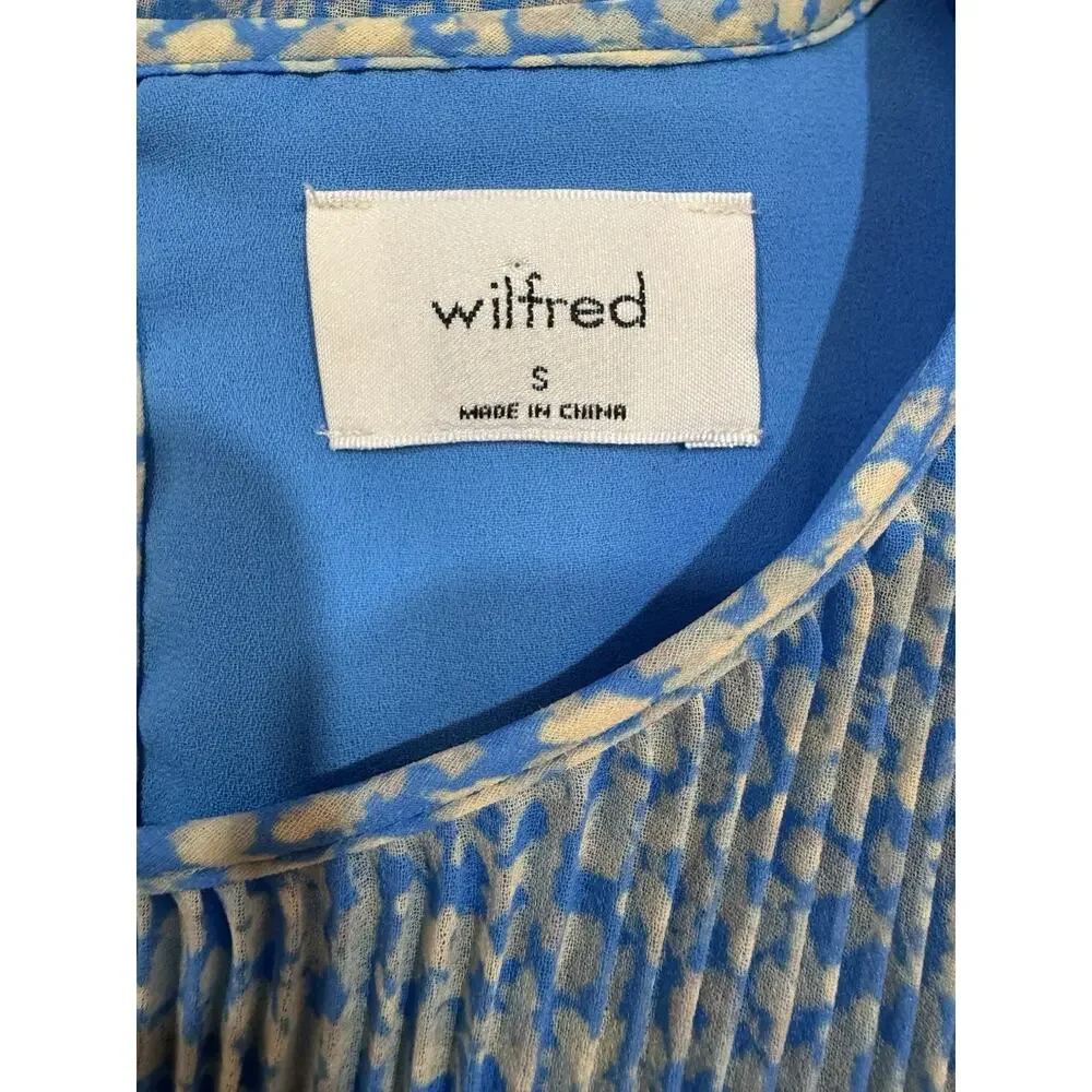 Aritzia Wilfred Floral Daydreamer Mini Dress Accordion Sz S Cottagecore Babydoll